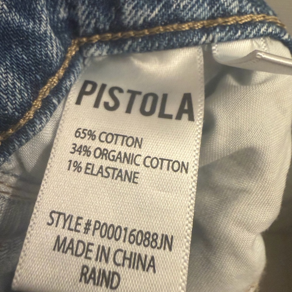 PISTOLA jeans Light Blue Distressed Straight Leg Size 27 - Picture 10 of 10